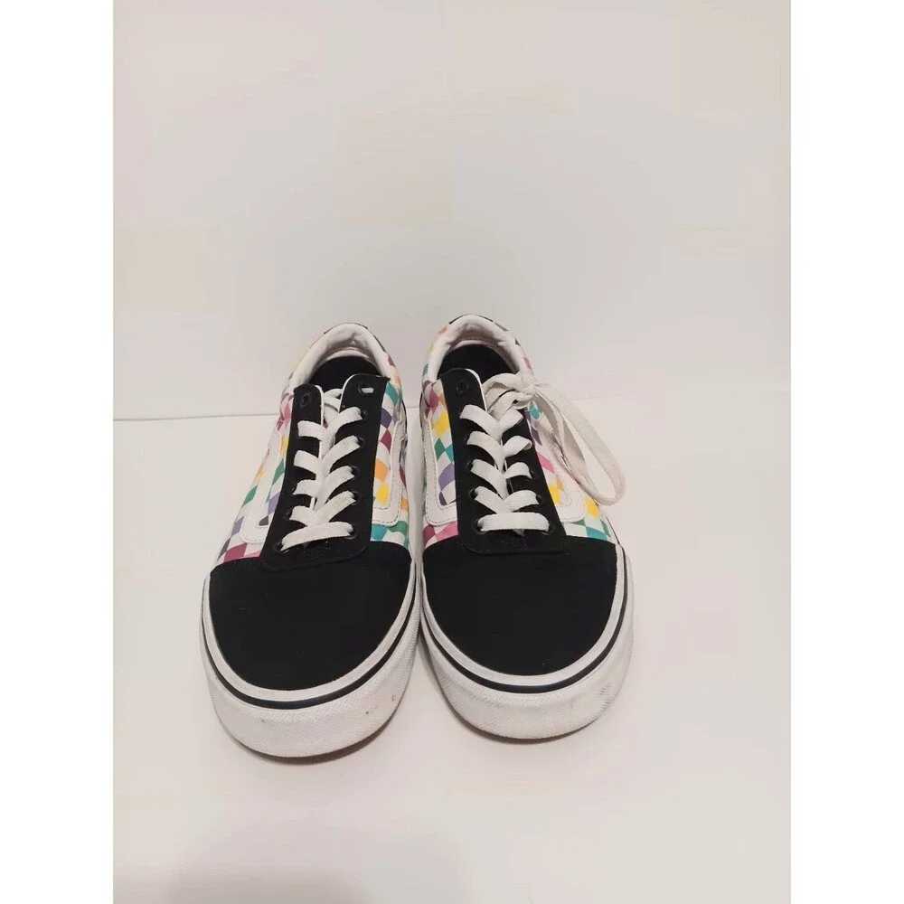 Vans  Black /Colorful Checkered Board Sneakers Women's Sz 10